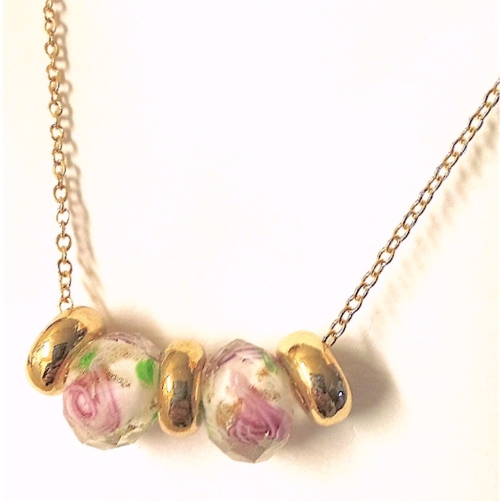 ✌🏼 #58 Floral Crystal Beaded Minimalist Spring Time Necklace